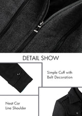 Men's Black Single-breasted Wool Peacoat Jacket