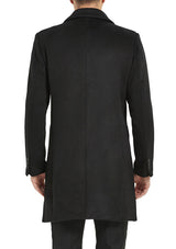 Men’s Black Slim Fit Wool Overcoat