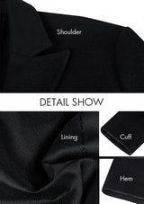Men’s Balck Slim-Fit Wool Overcoat