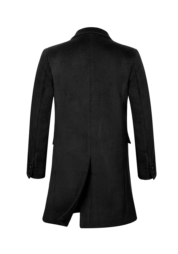 Men’s Black Wool Overcoat