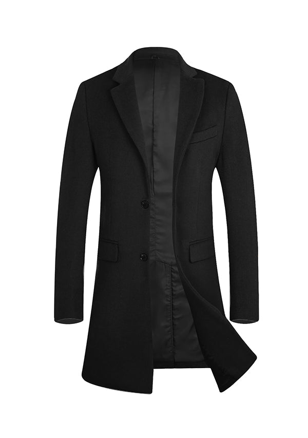 Men’s Black Wool Overcoat