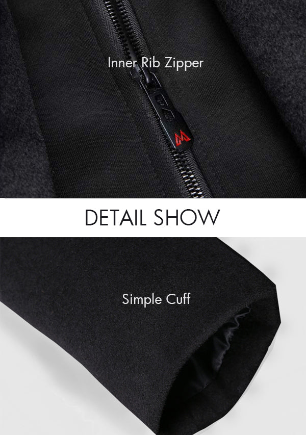 Men’s Black Slim Fit hooded Wool Overcoat