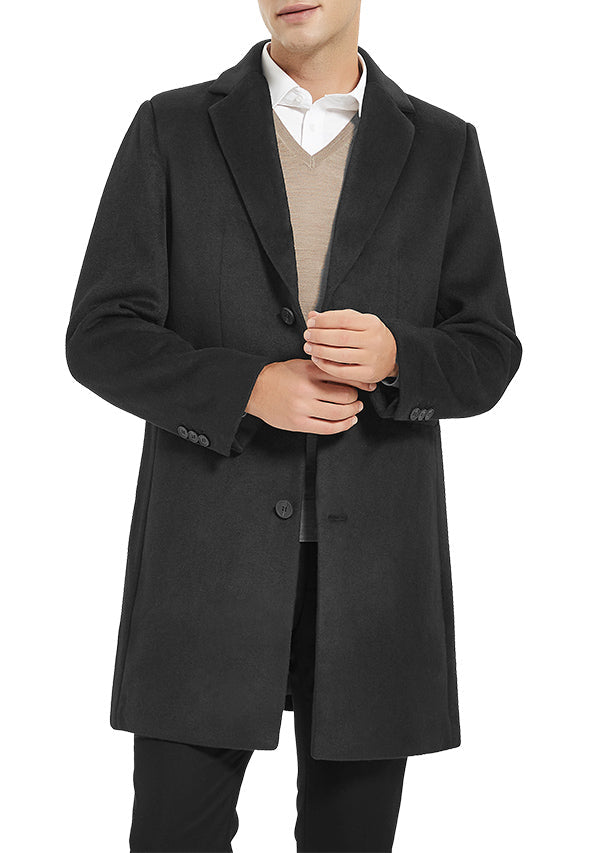 Men’s Grey Slim Fit Wool Overcoat