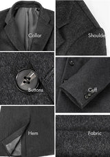 Men’s Grey Slim Fit Wool Overcoat