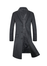 Men’s Grey Single Breasted Wool Overcoat