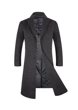 Men’s Grey Slim-Fit Wool Overcoat