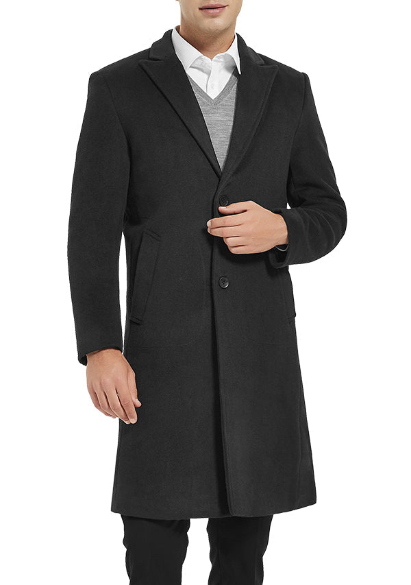 Men’s Grey Slim Fit Wool Overcoat