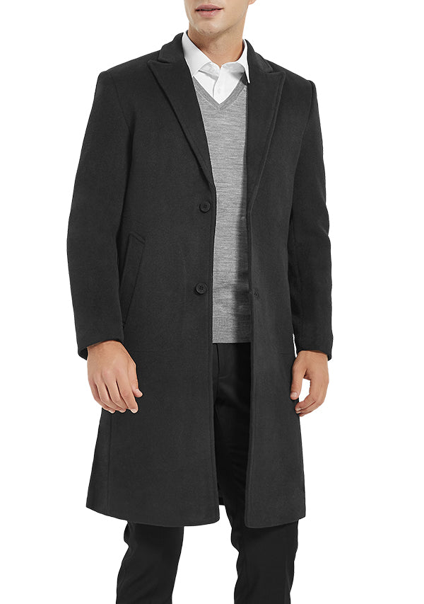 Men’s Grey Slim Fit Wool Overcoat