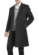 Men’s Grey Slim Fit Wool Overcoat
