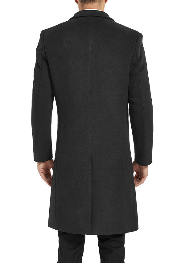 Men’s Grey Slim Fit Wool Overcoat