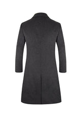 Men’s Grey Slim-Fit Wool Overcoat