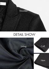 Men’s Grey Slim-Fit Wool Overcoat
