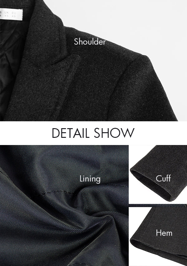 Men’s Grey Slim-Fit Wool Overcoat