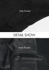 Men’s Grey Slim-Fit Wool Overcoat