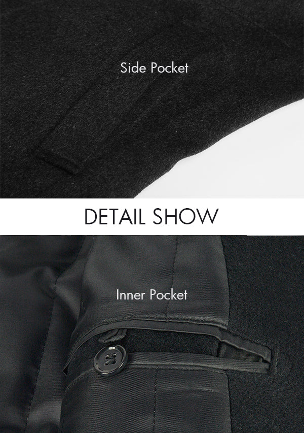 Men’s Grey Slim-Fit Wool Overcoat