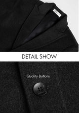 Men’s Grey Slim-Fit Wool Overcoat