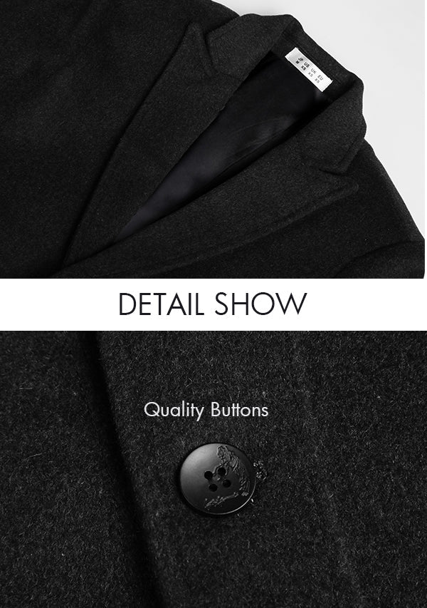 Men’s Grey Slim-Fit Wool Overcoat