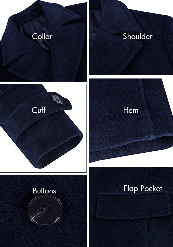 Men’s Navy Double Breasted Wool Overcoat