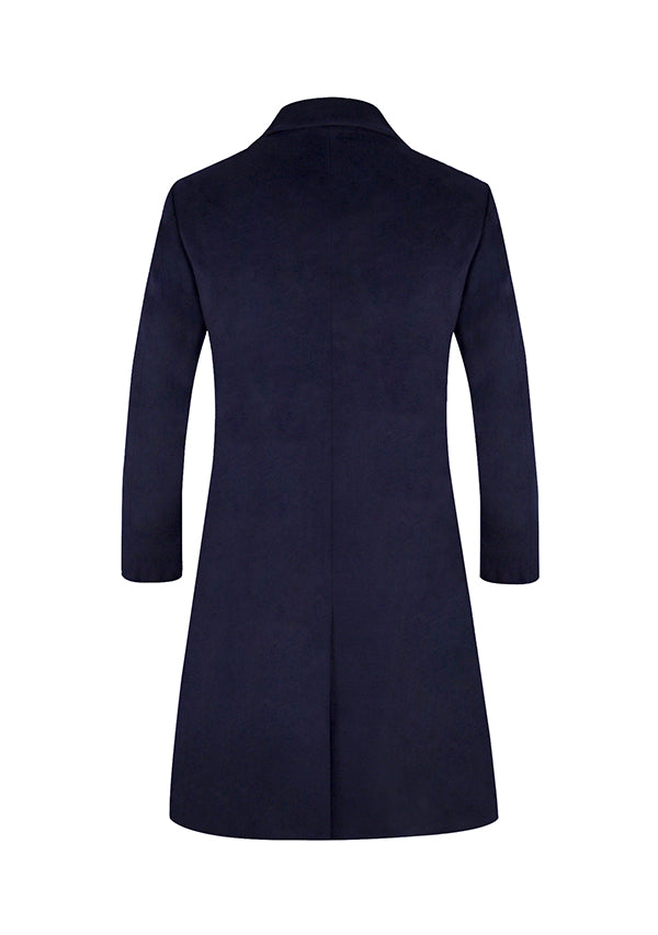 Men’s Navy Slim-Fit Wool Overcoat
