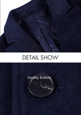 Men’s Navy Slim-Fit Wool Overcoat