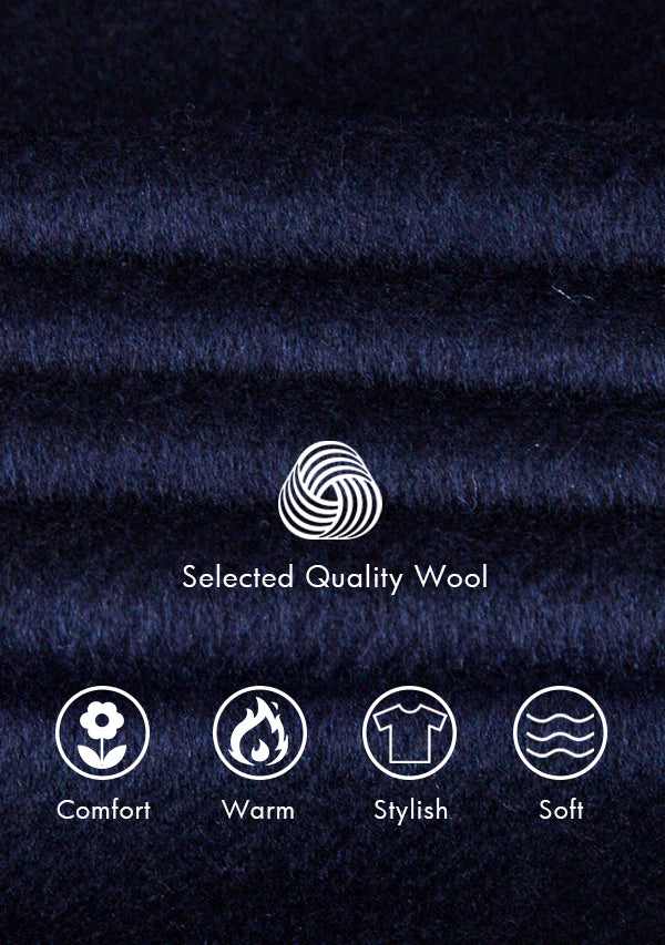 Men’s Navy Slim-Fit Wool Overcoat