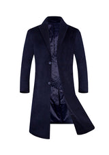Men’s Navy Slim-Fit Wool Overcoat
