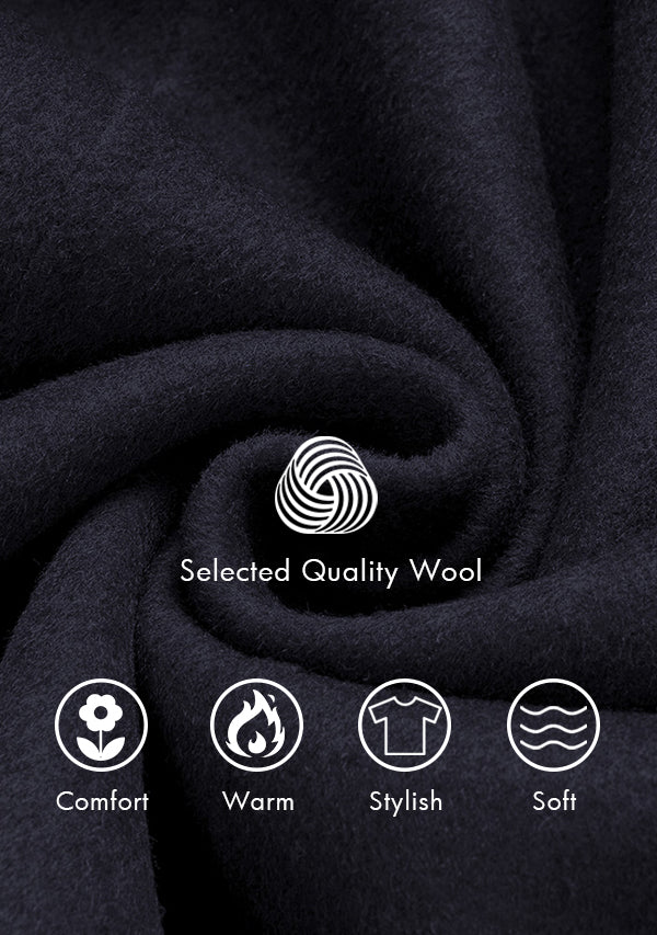 Men's Navy Single-breasted Wool Peacoat Jacket