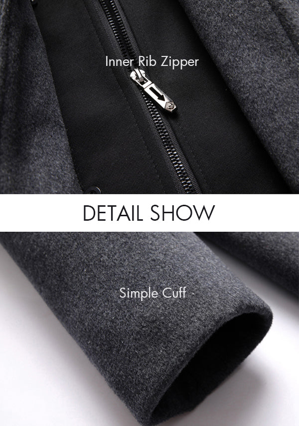 Men’s Grey Slim Fit hooded Wool Overcoat